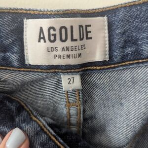 Agolde Blue Premium Denim Jeans with Light Stitching